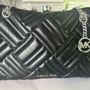 Michael Kors Black Quilted Chain Shoulder Bag